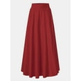 thumbnail image 3 of ZANZEA Women Elastic Waist Solid Color Long Skirts Casual Long Skirts, 3 of 5