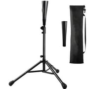 JASCOPRO Baseball Batting Tee, 27" to 43" with Tripod Stand Base, 2 Pcs Replaceable Rubber Tops