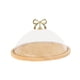 thumbnail image 3 of Soporte de bambú para tartas con cúpula, vajilla para pan, para tartas, fiestas y cocina. SG, 3 of 9