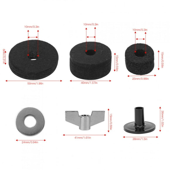 Drum Sleeve Felt Pad, with Nut Gasket Drum Set Felt Kit, Drum Set Felt, For Drum Set Beginner Drummer Kids Adult