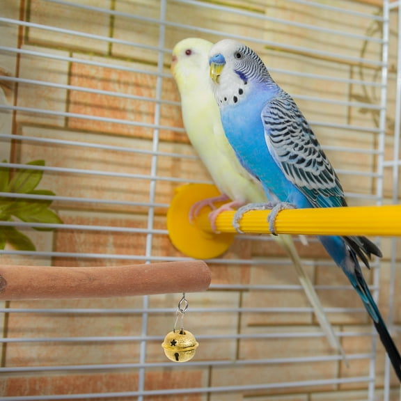 NICEXMAS Parakeet Perches Natural Wood Parrot Stand Pole 15.7X0.9X0.9Inches for Small Birds Cage Accessories 1Set