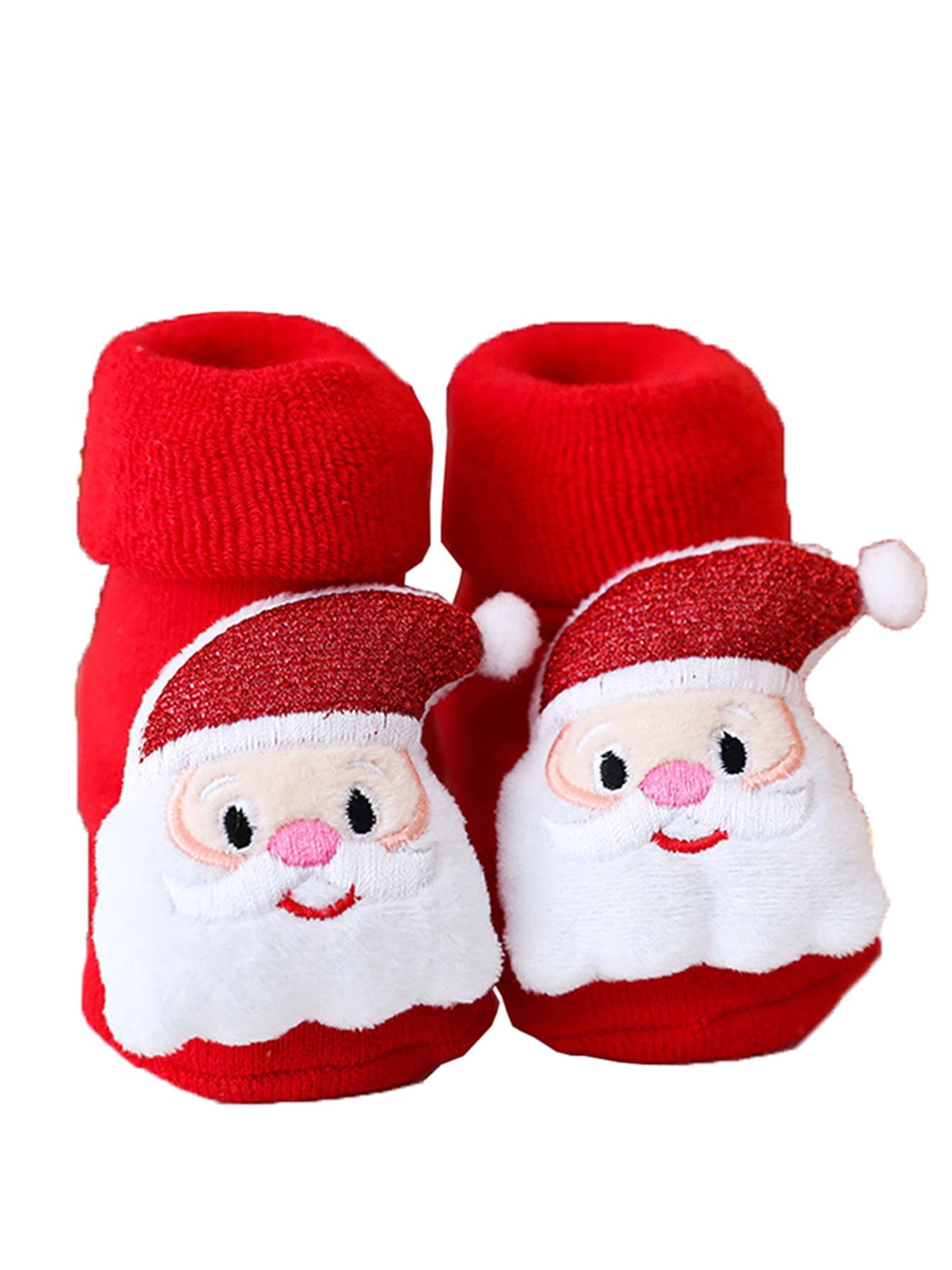 Toddler Newborn Baby Boy Girl Cartoon Christmas Xmas Winter Step Shoes Warm Sock 