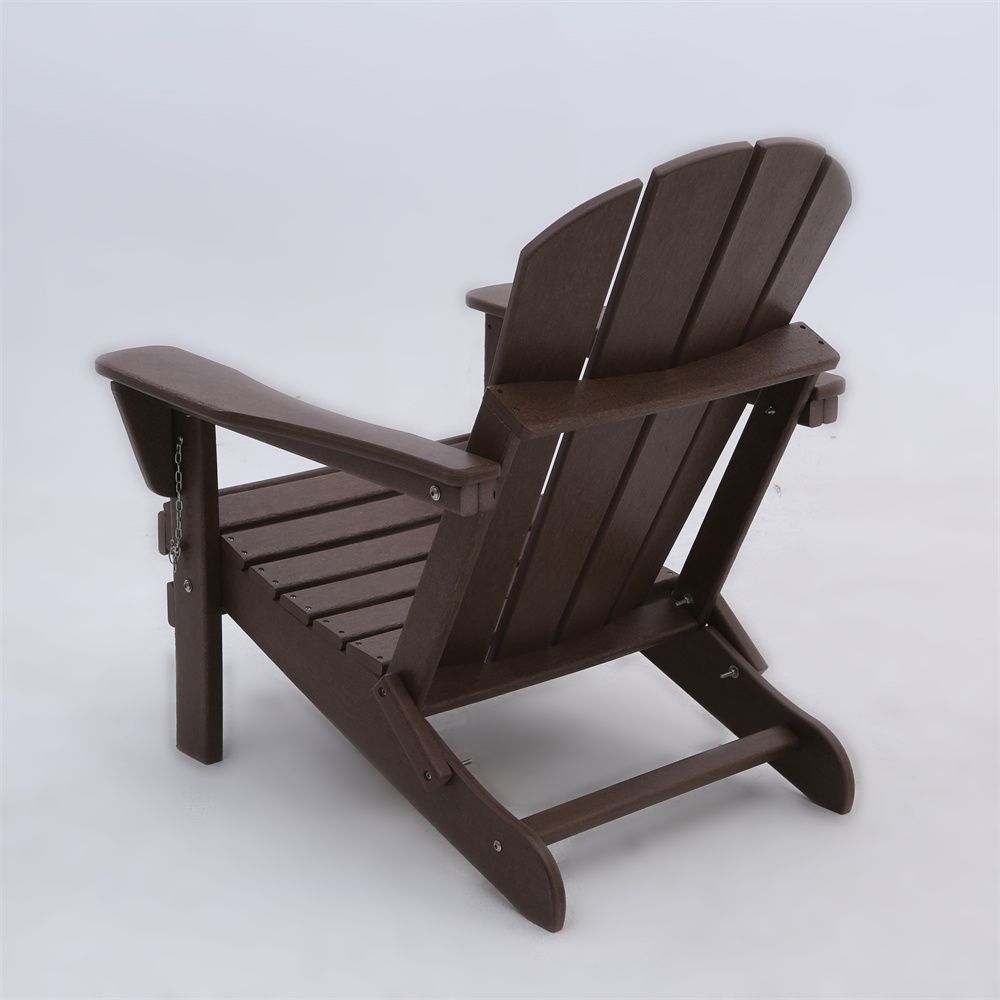 Classic Folding Adirondack Chair Lounge Beach Chair for Backyard and Lawn Furniture, Outdoor Garden Chairs Weather Resistant for Pool Patio Deck - Brown - image 5 of 8