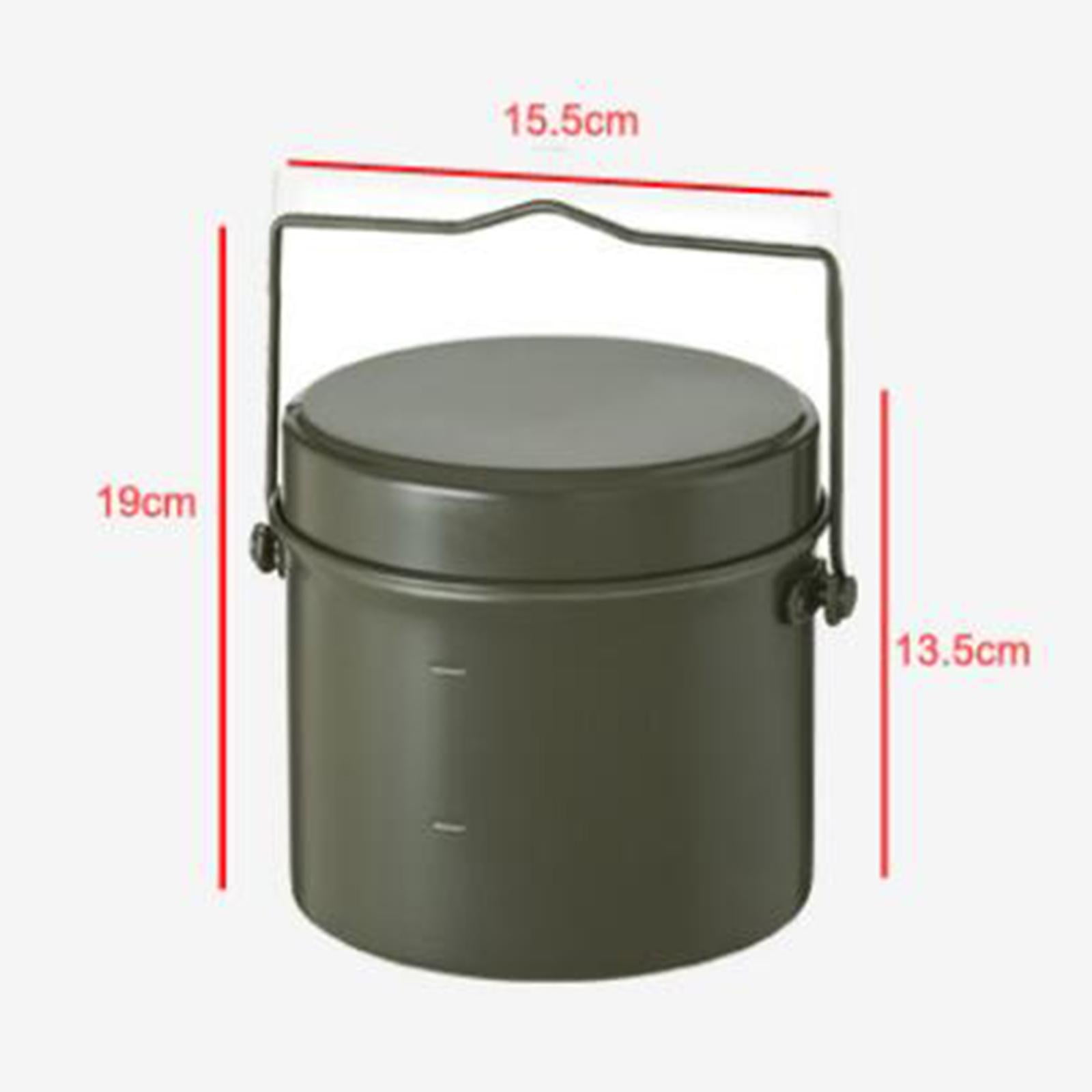 Wswqop Lunch Box Cookware Leakproof Cooking Utensils Pot and Tray Metal Bento Box Lunch Round