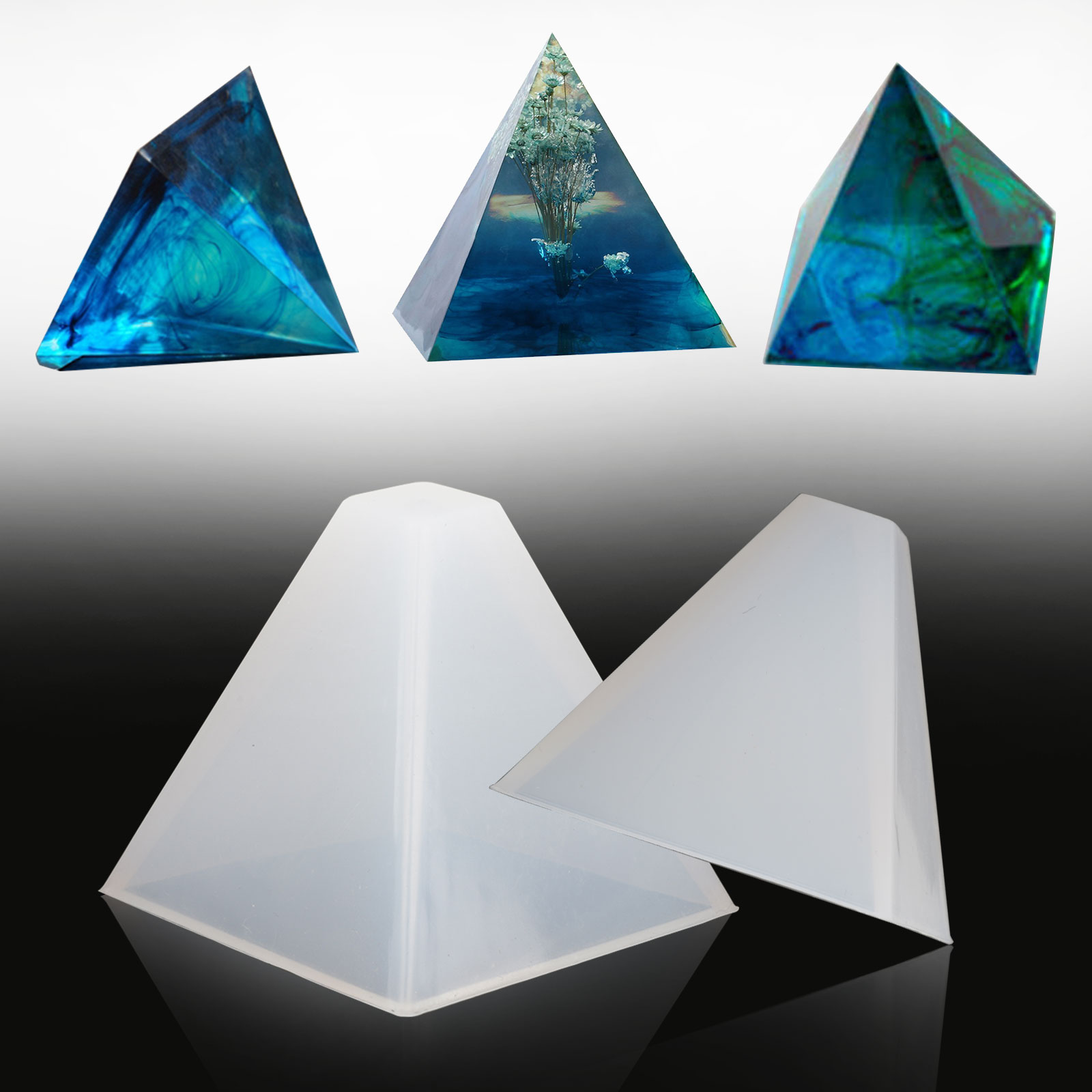 124pcs DIY Pyramid Silicone Resin Molds, Transparent India
