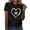 Black, variant on My Order Women's Valentine Print Short Sleeve Round Neck T-Shirt Fashion Blouse Tops My Items