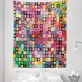 thumbnail image 1 of Geometric Tapestry, Rainbow Like Colorful Design with Geometrical Details Squares with Dots Image Print, Fabric Wall Hanging Decor for Bedroom Living Room Dorm, 5 Sizes, Multicolor, by Ambesonne, 1 of 1