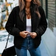 thumbnail image 5 of NAYTOAO Women's Bomber Jacket Corduroy Ribbed Quilted Zip Up Long Sleeve Winter Coat Fall Outerwear Tops with Pockets Black M, 5 of 5