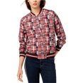 thumbnail image 1 of Tommy Hilfiger Mujer Patchwork Varsity Chaqueta, Rojo, Grande Tommy Hilfiger Chaqueta de universidad, 1 of 1