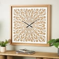 thumbnail image 2 of DecMode 32" Brown Wood Floral Wall Clock with White Cutout Board, 2 of 9
