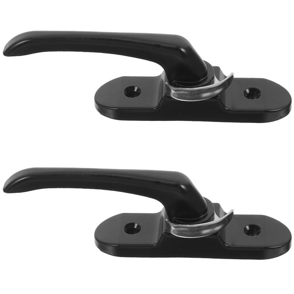 YSNOOWE Sliding Window Lock Buckle, Black Zinc Alloy, Durable Home Use, 2Pcs