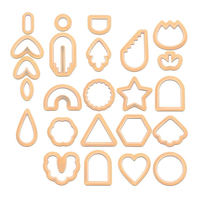 Kit de 24 cortadores para aretes de arcilla polimérica. D-naranja 24 piezas