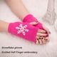 thumbnail image 5 of Guantes de medio dedo Minnieouse con patrón de copos de nieve Rosa roja, 5 of 6