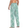 thumbnail image 6 of FREEAMG Men's Pajama Pants with Pockets Sleepwear Lounge Pants Stretch Casual Ginkgo Leaves Mint, 6 of 7