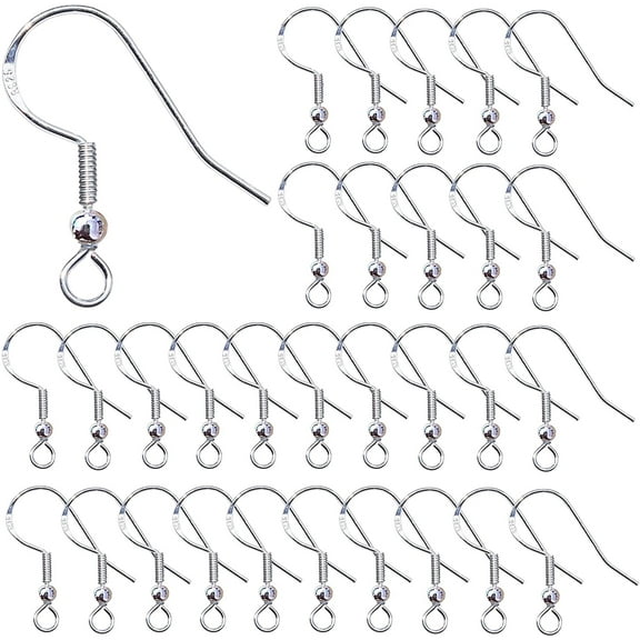 925 Sterling Silver Earring Hooks Hypoallergenic French Wire Hooks Fish Hook Earrings Jewelry Findings Parts DIY Making 40pcs