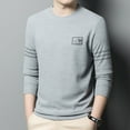 thumbnail image 4 of Men's Waffle Round Neck Casual Printing Long Sleeve Sweatshirt, 4 of 5