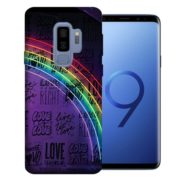 MUNDAZE For Samsung Galaxy S9 Plus Rainbow Neon Design TPU Gel Phone Case Cover