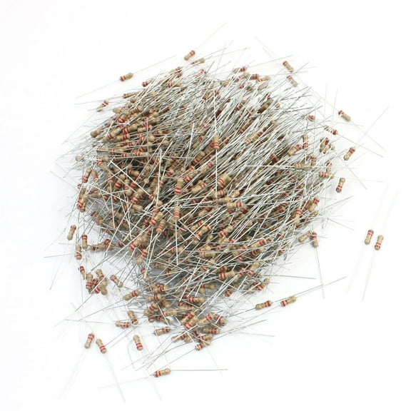 1000Pcs 1/4W 2.2 Ohm 5% Tolerance Axial Through Hole Mounting 4 Color Ring Carbon Film Fixed Resistor 6mm x 2mm