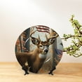 thumbnail image 6 of Picia American Wildlife Deer Forest Pattern Bone China Decorative Plate – Wall Decor with Stand and Adhesive, Elegant Ornament for Living Room, Office, or Entryway-7in, 6 of 6
