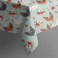 thumbnail image 5 of Hen and Rose Green Pattern Square Tablecloth, Waterproof Wipeable Spillproof Washable Table Cover for Home Kitchen Party and Daily Decor 60"x60", 5 of 6