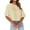 Beige, variant on Dellytop Women Half Sleeve Drop Shoulder Solid Color Basic Crop Tops