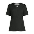 thumbnail image 5 of ClimateRight by Cuddl Duds Scrubs Women’s and Women's Plus Zip Neck Woven Tulip Hem Top, 5 of 5