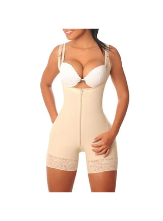 Popvcly Womens Tummy Control Shapewear One Piece Full Body Shaper Waist  Slimming Body Briefer Bodysuit Shaper with Built-in Wire Bra