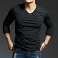 thumbnail image 2 of MYG Mens Long Sleeves Muscle V Neck Slim Blouse Activewear Tops Tee Undershirt, 2 of 9