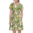 thumbnail image 1 of Balery Happy Easter Vestidos sueltos de manga corta para mujer, vestidos de verano 2025, vestidos casuales de corte A con vuelo., 1 of 6