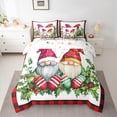 thumbnail image 2 of Homewish Cartoon Gnome 7-Piece Bedding Comforter Set,Rustic Christmas Flower King Bedding Sets,Red Xmas Berry Bed Sheets For Girls Kids,Breathable Home Decor Reversible, 2 of 8