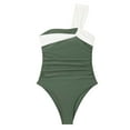 thumbnail image 7 of HomeGardonOne Piece Tankini Bathing Suits for Women, One Shoulder Swim Top with Bottom Swimsuits,Sexy Swimsuits for Women,One Shoulder Swimsuit Sexy Crinkle Waist Cutout Swimwear Beachwear, 7 of 7