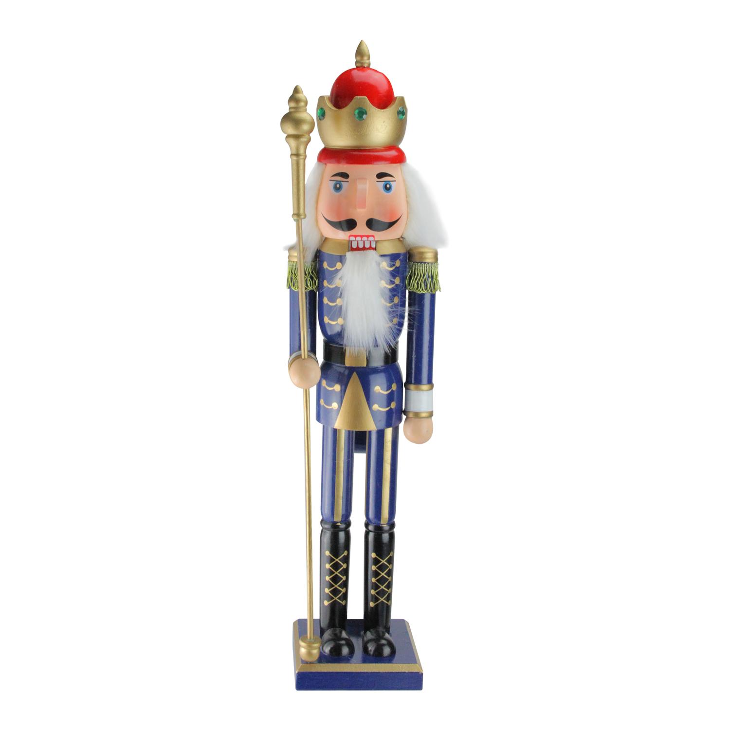 24" Decorative Blue King Wooden Christmas Nutcracker with Scepter
