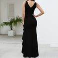 thumbnail image 4 of MuXiKeJi Formal Evening Maxi Dresses for Women Elegant Evening Party Prom Dress Long Sexy V Neck Sleeveless Split Wrap Graduation Dress Black,L, 4 of 5