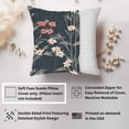 thumbnail image 2 of Ethan Taylor Floral Throw Pillow Soft Cushion Cover 'Zen Japanese Garden Flowers III Flowers Asian Plants' Pattern Decorative Square Accent Pillow Case, 20x20 Inches, Green, Pink, 2 of 5