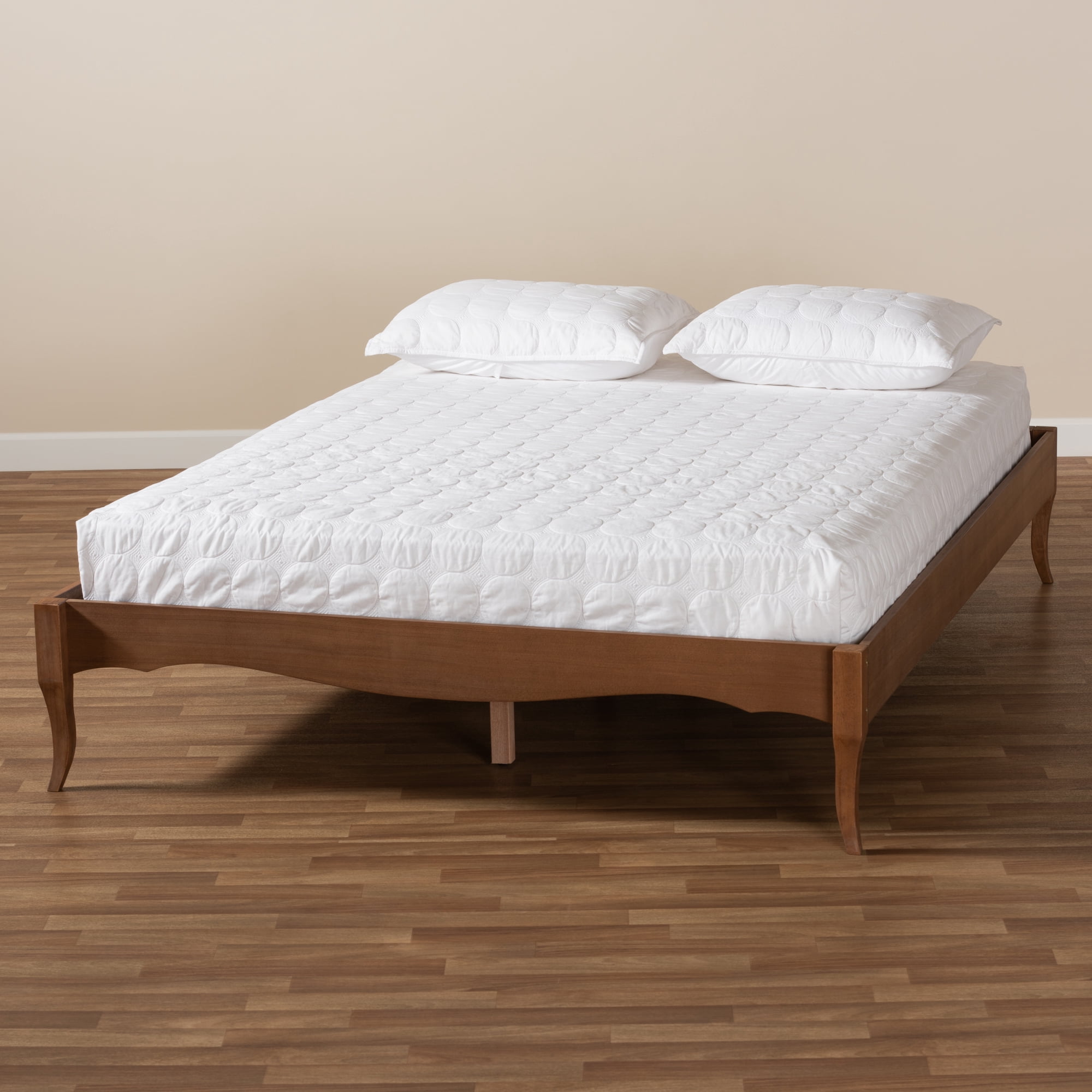 Baxton Studio Marieke Vintage French Inspired Ash Wanut Finished Queen Size Wood Bed Frame