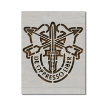Army Special Forces Crest Military Stencil Template Reusable 8.5 x 11 for Painting on Walls, Wood, Etc. By Stencilville