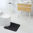 thumbnail image 4 of Tripumer Memory Foam U-Shaped Toilet Rug Contour Bathroom Rug 20 x 24 inch Bathroom Commode Contour Rug Super Water Absorption Non-Slip Thick Machine Wash and Easier to Dry Black, 4 of 8