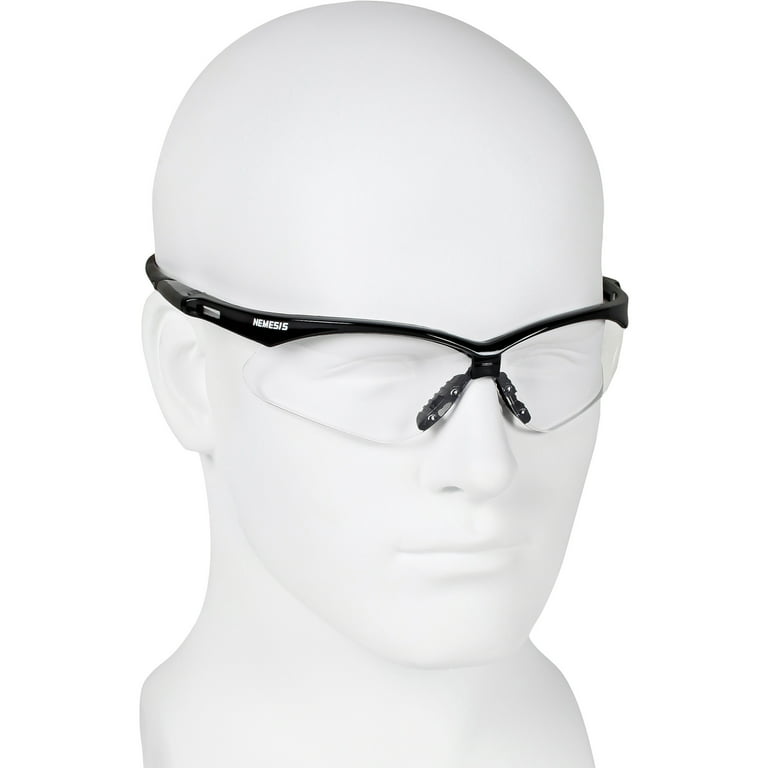 V30 Nemesis™ Safety Glasses, Clear, Polycarbonate Lens, Uncoated, Black  Frame, Small