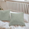 thumbnail image 6 of Throw Pillow Covers 20x20 Inch Set of 2, Green Buffalo Plaid Waterproof Outdoor Pillow Covers, Farmhouse Checked Retro Geometric Art Decorative Cushion Pillowcases for Couch, Sofa, Bed, Garden, Patio, 6 of 9