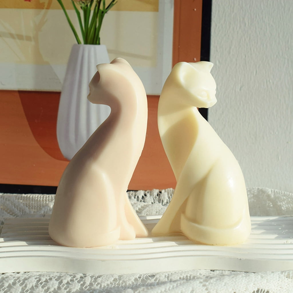 3D Abstract Cats Shape Candle Silicone Mold for DIY Handmade Candle Ornaments Mould Handicrafts Making Tool