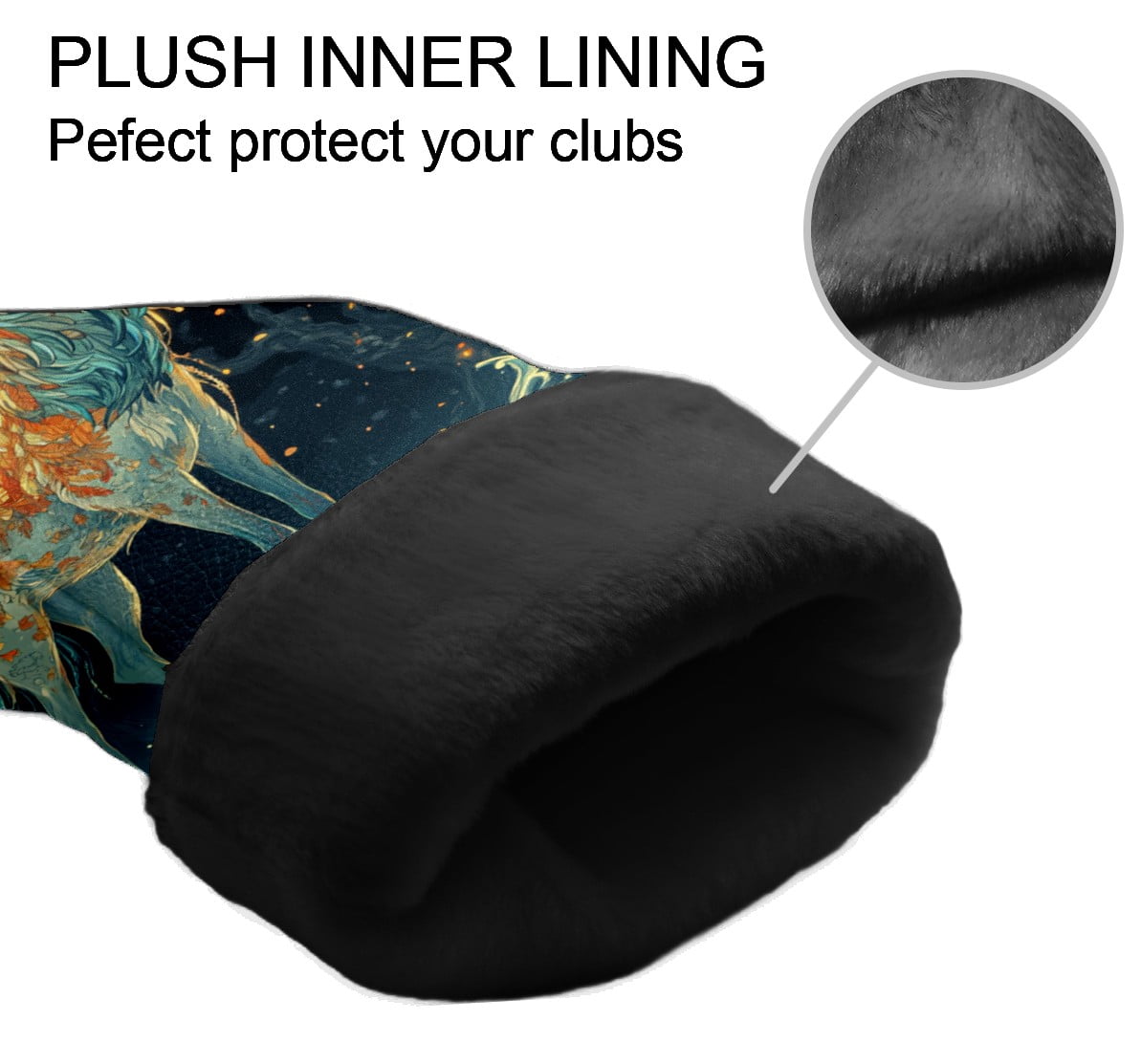 Golf Club Covers PU Leather Waterproof Head Covers for Fairway Woods Hybrids Elegant Deer