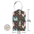 thumbnail image 2 of Rocae Rabbit Is Eating Carrots for Leather Luggage Baggage Tags ID Label Privacy Cover ID Label with Stainless Steel Loop and Address Card, 2 of 5