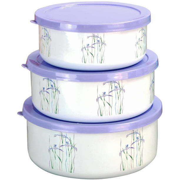 Corelle Coordinates 6Piece Enamel on Steel Bowl Set, Shadow Iris