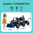 thumbnail image 3 of 24V Kids Ride on Excavator Digger Toy Cars, Ride on Construction Toy w/4-in-1 Construction Attachments (Excavator, Dump Truck & Bulldozer), Electric Tractor Car w/Remote Control, Swivel Seat, Blue, 3 of 7