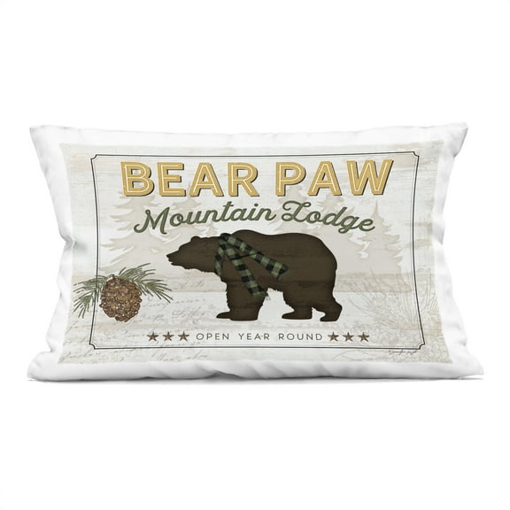 Stupell Industries Bear Paw Mountain Lodge Decorative Printed Throw Pillow, design by Jennifer Pugh