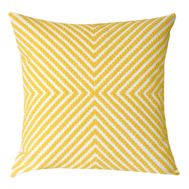 Set of 2 Embroidered Decorative Pillows Covers, Accent Pillows, Throw Pillows without Cushion Inserts Included 18x18 (Yellow)