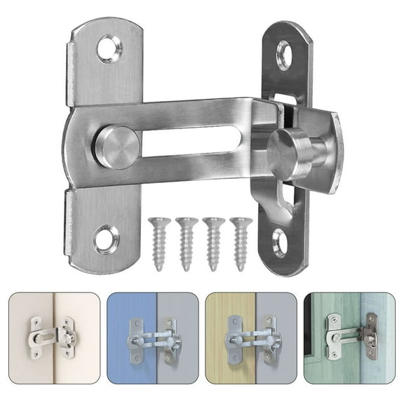 KONTONTY FRCOLOR Stainless Steel Door Lock 1 Set Right Angle Buckle for Sliding Gates Metal Door Latch Sliding Closet Door Lock Security Lock