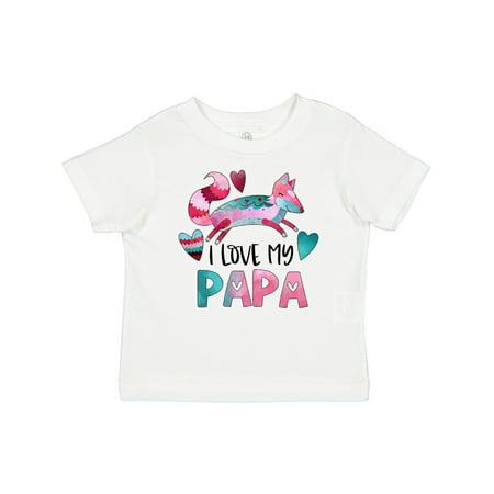 

Inktastic I Love My Papa Pink and Blue Fox with Hearts Gift Baby Boy or Baby Girl T-Shirt