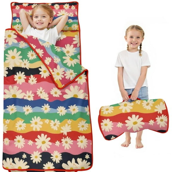 Pioneer Flower Floral Print Pattern Toddler Nap Mats for Kids Preschool,Sleeping Mat Bag or Kids,Toddler Sleeping Bag,Toddler Nap Mat or Daycare