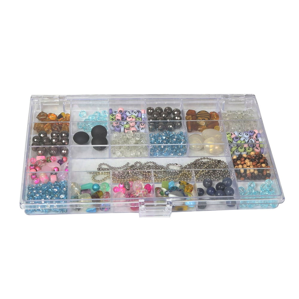 Everything Mary 21 Compartment Clear Plastic Bead Box